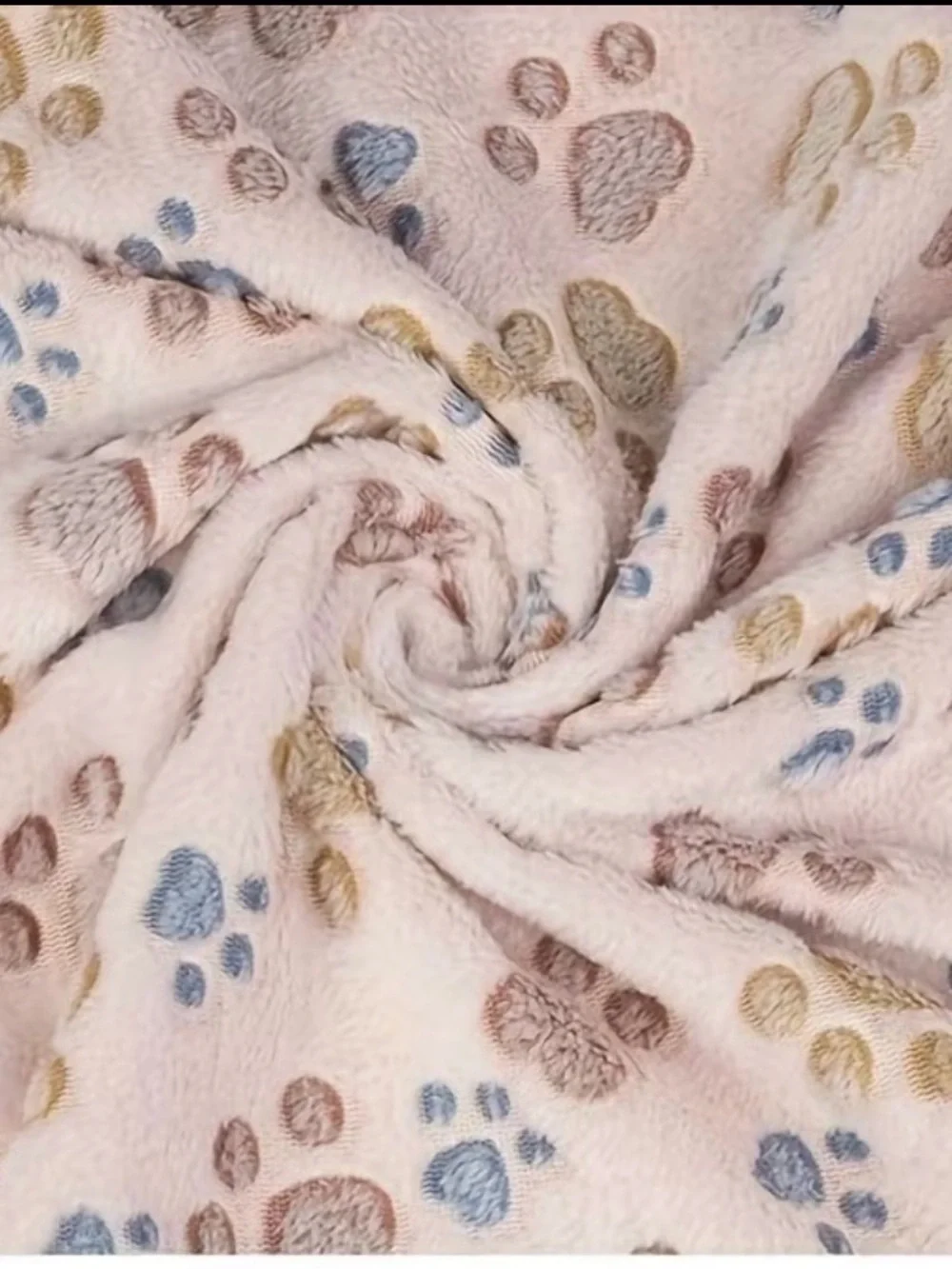 Plush Paw Print Pet Blanket - 20” x 30” Gray, Lavender or Tan